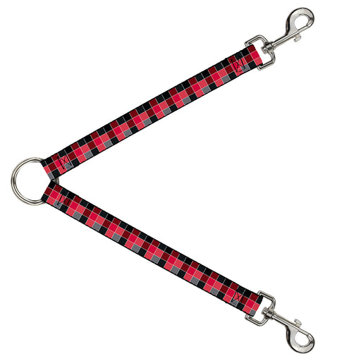 Dog Leash Splitter - Checker Mosaic Red Dog Leash Splitters Buckle-Down   