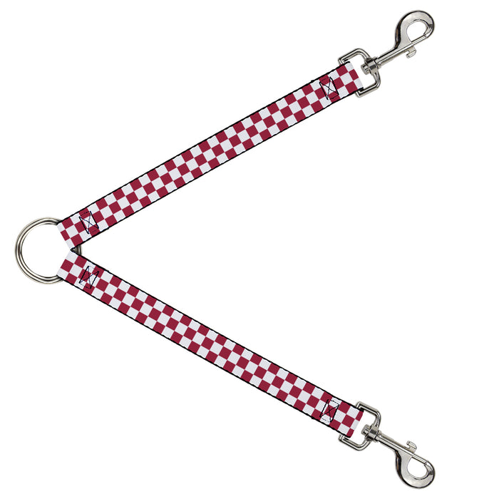 Dog Leash Splitter - Checker Crimson/White Dog Leash Splitters Buckle-Down   
