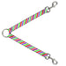 Dog Leash Splitter - Diagonal Stripes White/Multi Neon Dog Leash Splitters Buckle-Down   
