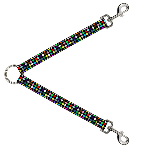 Dog Leash Splitter - Diamonds Black/Multi Color Dog Leash Splitters Buckle-Down   