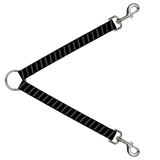 Dog Leash Splitter - Diagonal Stripes Black/Gray Dog Leash Splitters Buckle-Down   