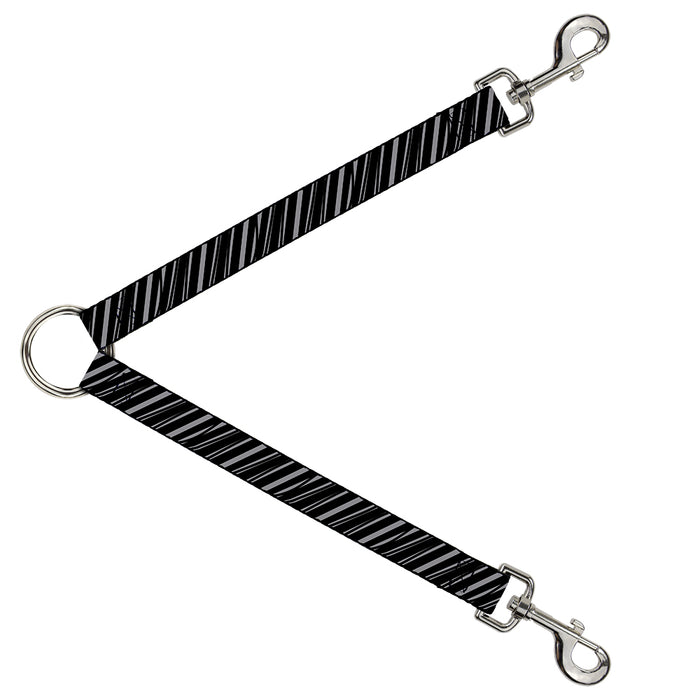 Dog Leash Splitter - Diagonal Stripes Scribble Gray/Black Dog Leash Splitters Buckle-Down   