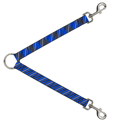 Dog Leash Splitter - Diagonal Stripes Scribble Gray/Blue Dog Leash Splitters Buckle-Down   
