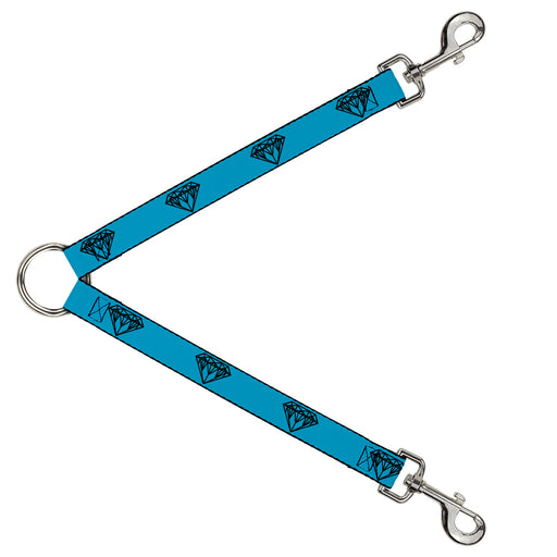 Dog Leash Splitter - Diamond Sketch Turquoise/Black Dog Leash Splitters Buckle-Down   