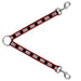 Dog Leash Splitter - Double SWAG Black/White/Red Stripe Dog Leash Splitters Buckle-Down   