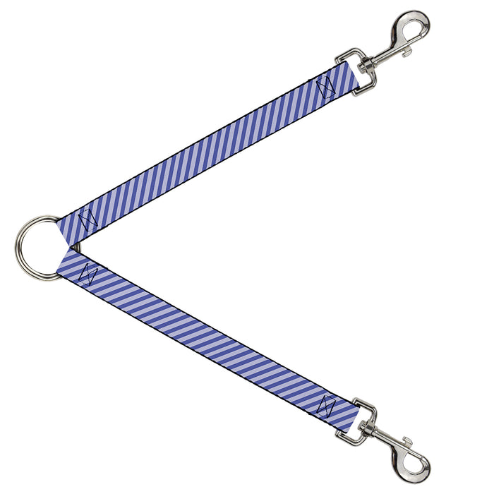 Dog Leash Splitter - Diagonal Stripes Pastel Blues Dog Leash Splitters Buckle-Down   