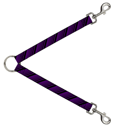 Dog Leash Splitter - Diagonal Stripes Purples Dog Leash Splitters Buckle-Down   