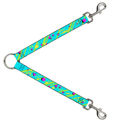 Dog Leash Splitter - Eighties Party Blue/Yellow/Pink Dog Leash Splitters Buckle-Down   