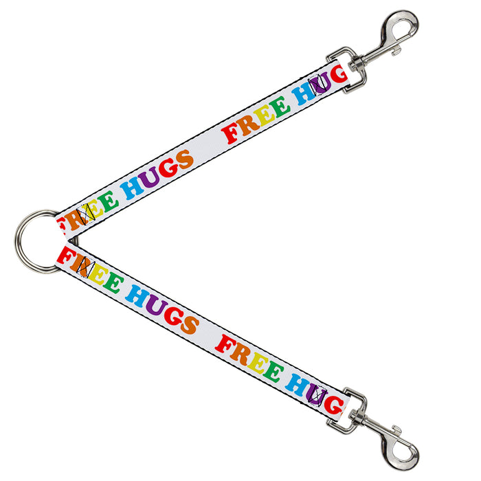 Dog Leash Splitter - FREE HUGS White/Multi Color Dog Leash Splitters Buckle-Down   