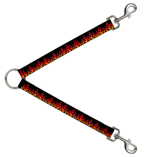 Dog Leash Splitter - Flames Black/Orange/Red Dog Leash Splitters Buckle-Down   