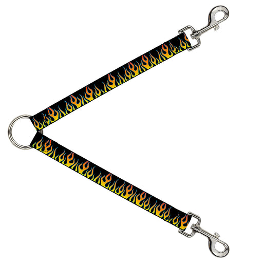 Dog Leash Splitter - Flames Black/Yellow/Orange Dog Leash Splitters Buckle-Down   