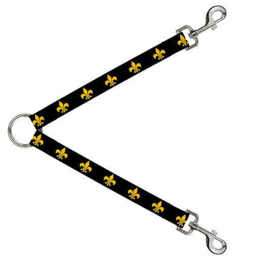 Dog Leash Splitter - Fleur-de-Lis Black/Yellow Dog Leash Splitters Buckle-Down   