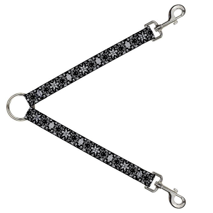 Dog Leash Splitter - Floral Collage Black/Gray/White Dog Leash Splitters Buckle-Down   