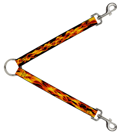 Dog Leash Splitter - Flames Vivid Black/Orange Dog Leash Splitters Buckle-Down   
