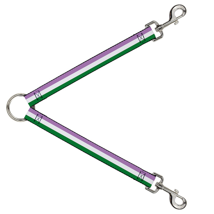 Dog Leash Splitter - Flag Genderqueer Lavender/White/Green Dog Leash Splitters Buckle-Down   