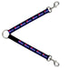 Dog Leash Splitter - Flag Leather Black/Blue/Red/White Dog Leash Splitters Buckle-Down   