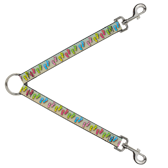 Dog Leash Splitter - Flip Flops2 Aqua/Multi Color Dog Leash Splitters Buckle-Down   