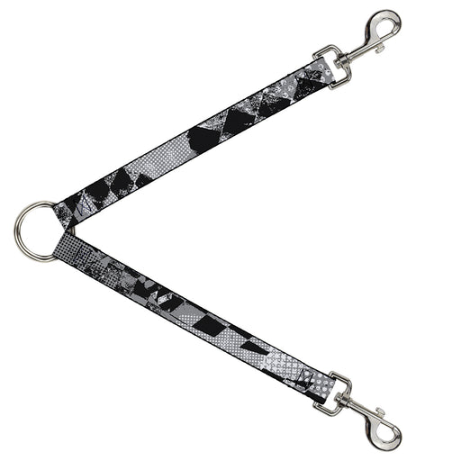 Dog Leash Splitter - Grunge Checker Flag Black/White Dog Leash Splitters Buckle-Down   