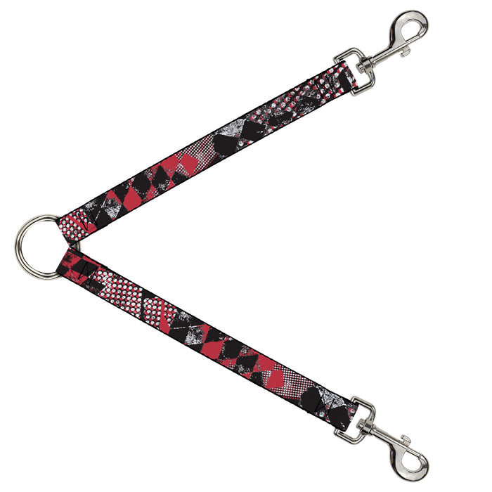Dog Leash Splitter - Grunge Checker Flag Red Dog Leash Splitters Buckle-Down   