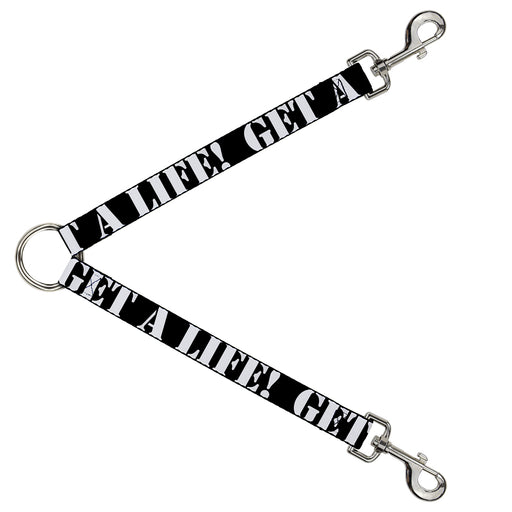 Dog Leash Splitter - GET A LIFE! Black/White Dog Leash Splitters Buckle-Down   