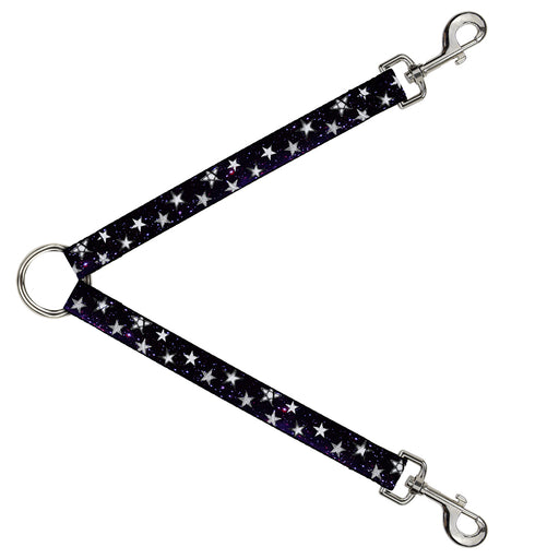 Dog Leash Splitter - Glowing Stars in Space Black/Purple/White Dog Leash Splitters Buckle-Down   