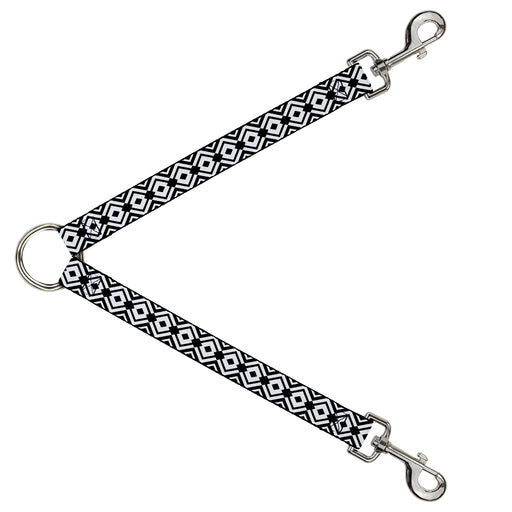 Dog Leash Splitter - Geometric Diamond2 Black/White/Black Dog Leash Splitters Buckle-Down   