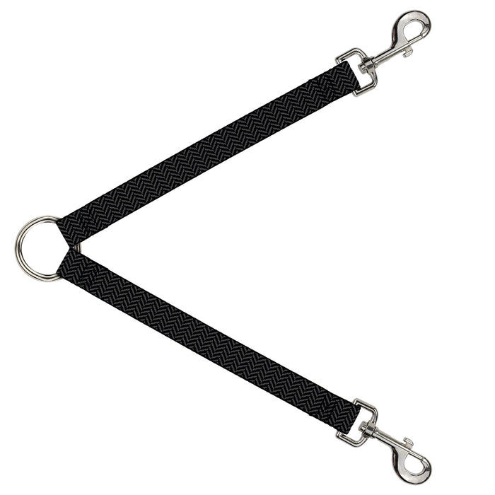 Dog Leash Splitter - Herringbone Jagged Black/Gray Dog Leash Splitters Buckle-Down   