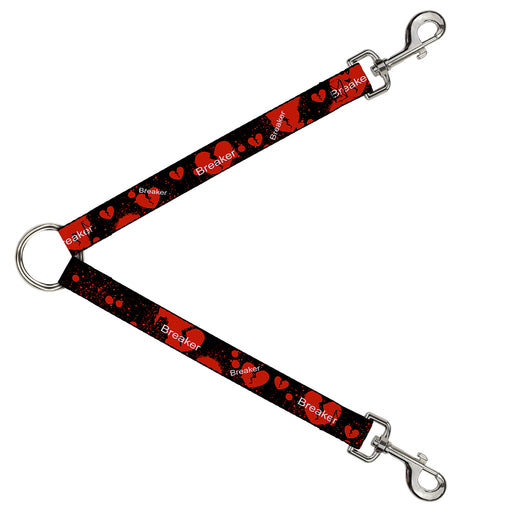 Dog Leash Splitter - Heart Breaker Black/White/Red Dog Leash Splitters Buckle-Down   