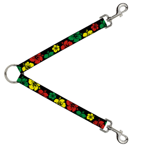 Dog Leash Splitter - Hibiscus C/U Black/Green/Yellow/Red Dog Leash Splitters Buckle-Down   