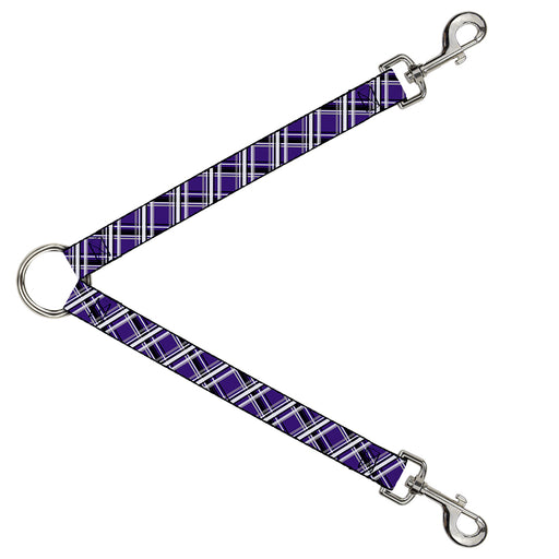 Dog Leash Splitter - Houndstooth Gray/Purple/White Dog Leash Splitters Buckle-Down   