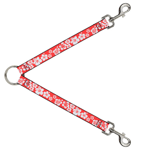 Dog Leash Splitter - Hibiscus Light Red/White Dog Leash Splitters Buckle-Down   