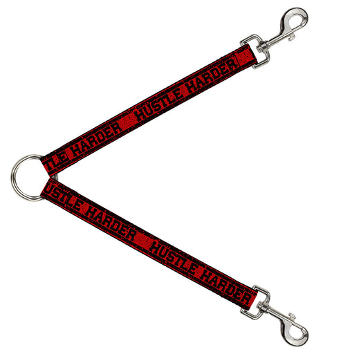 Dog Leash Splitter - HUSTLE HARDER/Stripes Weathered Red/Black Dog Leash Splitters Buckle-Down   
