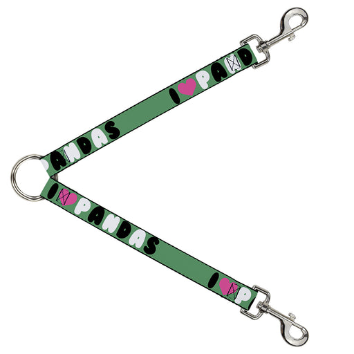 Dog Leash Splitter - I "Heart" PANDAS Green/White/Black/Pink Dog Leash Splitters Buckle-Down   