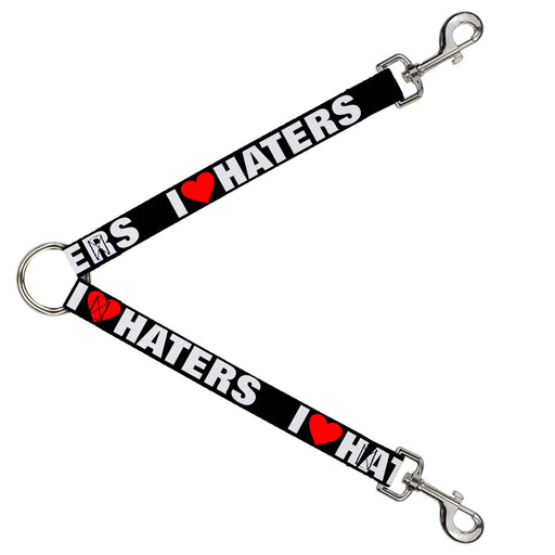 Dog Leash Splitter - I Heart HATERS Black/White/Red Dog Leash Splitters Buckle-Down   