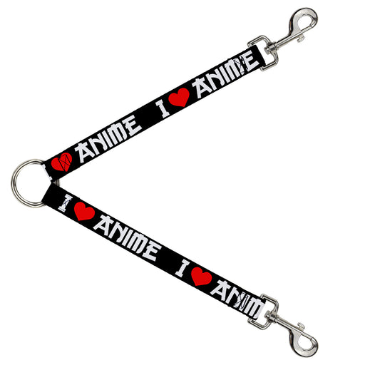Dog Leash Splitter - I "Heart" ANIME Bold Black/White/Red Dog Leash Splitters Buckle-Down   