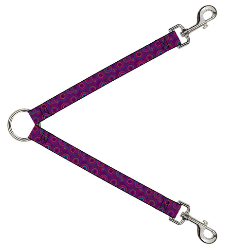 Dog Leash Splitter - Jagged Rings Purples/Blues/Yellow Dog Leash Splitters Buckle-Down   