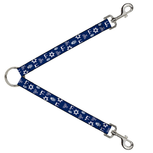 Dog Leash Splitter - Jewish Symbols-4 Blue/White Dog Leash Splitters Buckle-Down   