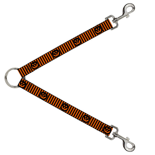 Dog Leash Splitter - Jack-o'-Lantern Pumpkin Stripe Orange Black Dog Leash Splitters Buckle-Down   