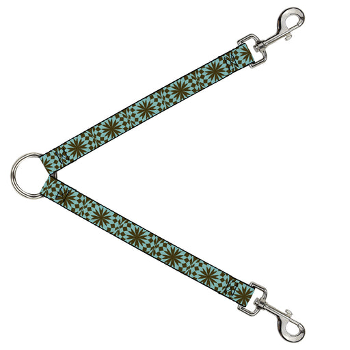Dog Leash Splitter - Kaleidoscope Balls Turquoise/Brown Dog Leash Splitters Buckle-Down   