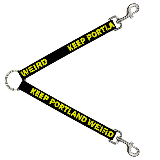 Dog Leash Splitter - KEEP PORTLAND WEIRD Black/Yellow Dog Leash Splitters Buckle-Down   