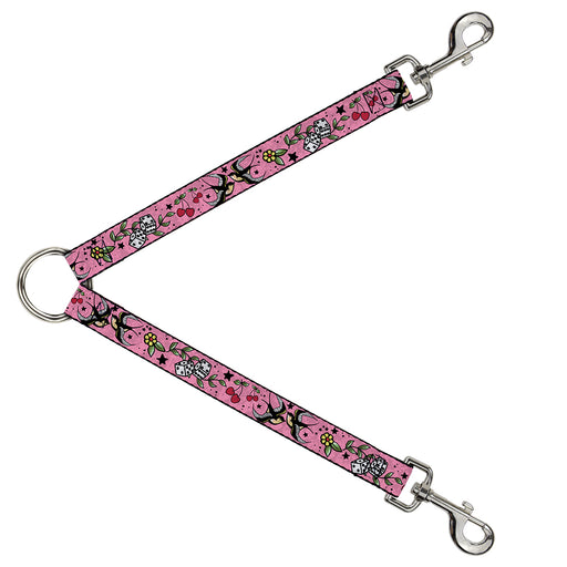 Dog Leash Splitter - Lucky CLOSE-UP Pink Dog Leash Splitters Buckle-Down   