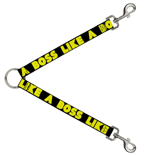 Dog Leash Splitter - LIKE A BOSS Black/Yellow Dog Leash Splitters Buckle-Down   
