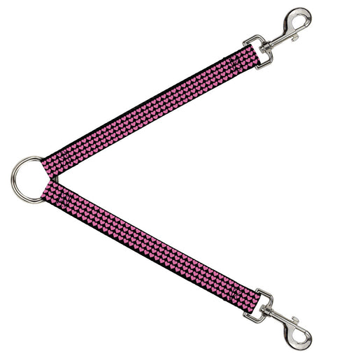 Dog Leash Splitter - Mini Hearts Black/Pink Dog Leash Splitters Buckle-Down   
