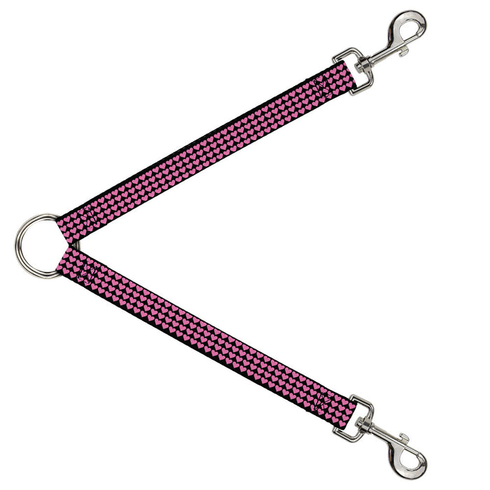 Dog Leash Splitter - Mini Hearts Black/Pink Dog Leash Splitters Buckle-Down   