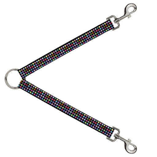 Dog Leash Splitter - Mini Polka Dots Black/Multi Color Dog Leash Splitters Buckle-Down   