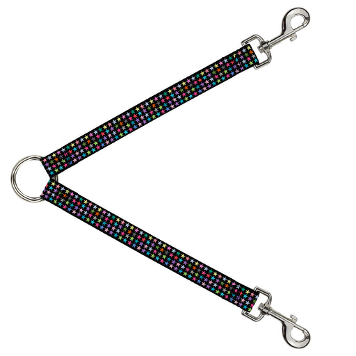 Dog Leash Splitter - Mini Stars Black/Multi Color Dog Leash Splitters Buckle-Down   