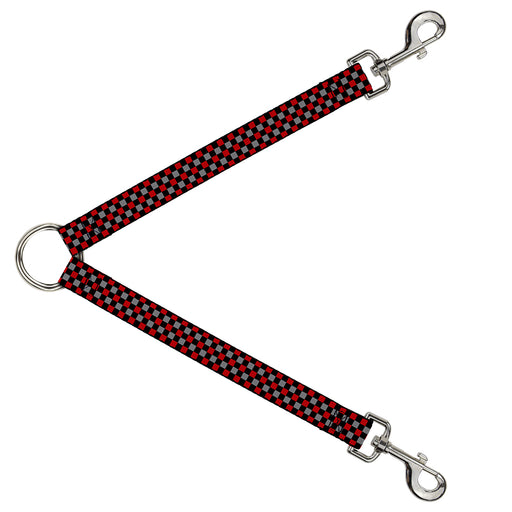 Dog Leash Splitter - Mini Checker Black/Gray/3 Red Dog Leash Splitters Buckle-Down   