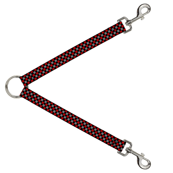 Dog Leash Splitter - Mini Checker Black/Gray/3 Red Dog Leash Splitters Buckle-Down   