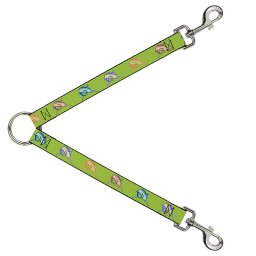 Dog Leash Splitter - Marlin Green/Multi Color Dog Leash Splitters Buckle-Down   