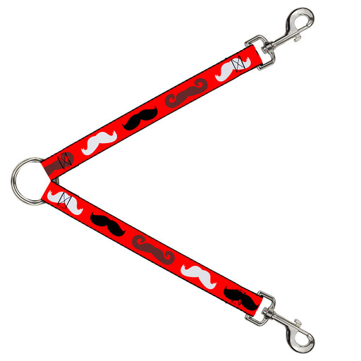 Dog Leash Splitter - Mustaches Red/Brown/White/Black Dog Leash Splitters Buckle-Down   